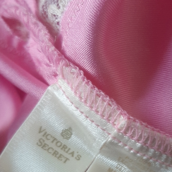 VTG 80s Victoria's Secret Teddy Nightie Lingeie Bodysuit Medium Pink chemise - Picture 7 of 8